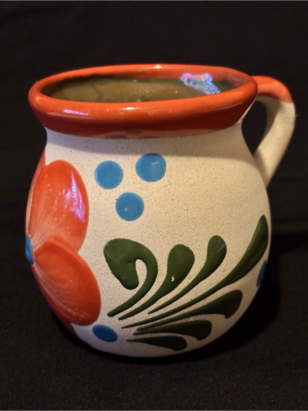 Mexican Handpainted Pottery Mug.